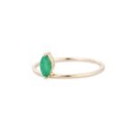 18K Solid Gold Floating Emerald Ring - Image 3