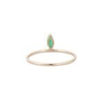 18K Solid Gold Floating Emerald Ring - Image 4