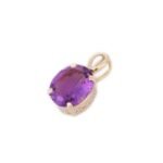 14K Solid Gold Amethyst Stone Pendant - Image 2