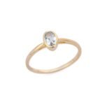 18K Solid Gold Aquamarine Ring - Image 2