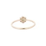 14K Solid Gold Flower Emerald Ring - Image 4