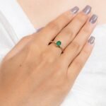 14K Solid Gold Emerald Ring - Image 2