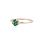 14K Solid Gold Flower Emerald Ring - Image 3