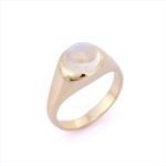 14K Solid Gold Rainbow Moonstone Gold Ring - Image 2