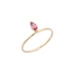 18K Solid Gold Stackable Tourmaline Ring - Image 3