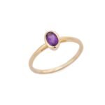 14K Solid Gold Amethyst Ring - Image 2