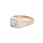18K Solid Gold Aquamarine Ring - Image 3