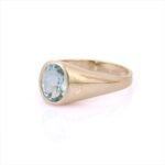 14K Solid Gold Aquamarine Ring - Image 3