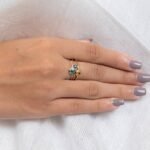18K Solid Gold Blue Topaz Ring - Image 4