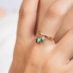 14K Solid Gold Emerald Ring - Image 2