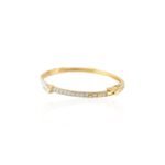 18k Solid Gold Enamel Diamond Bangle - Image 3