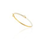 18k Solid Gold Enamel Diamond Bangle - Image 2