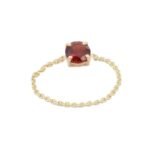 18K Solid Gold Garnet Ring - Image 3