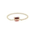 18K Solid Gold Garnet Ring - Image 5