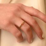 18K Solid Gold Multi Tourmaline Half Eternity Band - Image 2