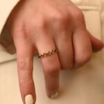 18K Solid Gold Multi Tourmaline Half Eternity Band - Image 7