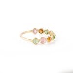 18K Solid Gold Multi Tourmaline Half Eternity Band - Image 6