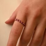 18K Solid Gold Ruby Half Eternity Band - Image 6