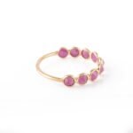 18K Solid Gold Ruby Half Eternity Band - Image 4