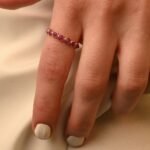 18K Solid Gold Ruby Half Eternity Band - Image 7
