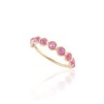 18K Solid Gold Ruby Half Eternity Band - Image 3