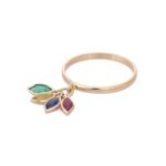 18K Solid Gold Ruby, Sapphire & Emerald Ring - Image 5