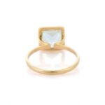 18K Solid Gold Aquamarine Ring - Image 6