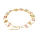 18k Solid Gold Tourmaline Charm Bracelet - Image 3