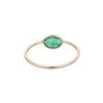 18K Solid Gold Emerald Stacking Ring - Image 4