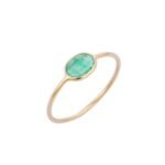18K Solid Gold Emerald Stacking Ring - Image 2