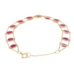 18k Solid Gold Natural Ruby Bracelet - Image 4