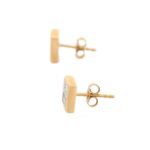 14K Solid Gold Square Natural Diamond Studs - Image 3