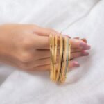 14K Solid Gold Turquoise Enamel Gold Bangle - Image 6