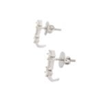 18k White Gold Dangle Natural Diamond Tiny Earrings - Image 3