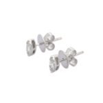 18k White Gold Cluster Natural Diamond Studs - Image 4