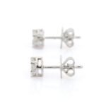 14K White Gold Diamond Studs Earrings - Image 4