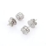 14K White Gold Diamond Studs Earrings - Image 3