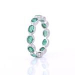 18K Solid Gold Emerald Eternity Band - Image 3