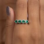 18K Solid Gold Emerald Ring - Image 4