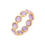 14K Solid Gold Amethyst Eternity Band - Image 3
