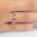 14K Solid Gold Amethyst Eternity Band - Image 2