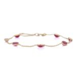 18k Solid Gold Bracelet with Ruby Gemstone - Image 4