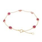 18k Solid Gold Bracelet with Ruby Gemstone - Image 3