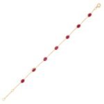 18k Solid Gold Bracelet with Ruby Gemstone - Image 2