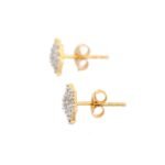 14K Yellow Gold Cluster Natural Diamond Studs - Image 3