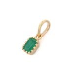 14K Solid Gold Emerald Pendant - Image 4