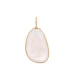 14K Solid Gold Moonstone Opaque Pendant - Image 3