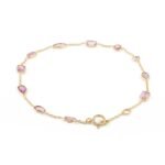 14K Solid Gold Pink Sapphire Bracelet - Image 3