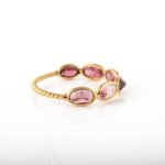 14K Solid Gold Pink Tourmaline Half Eternity Band - Image 4