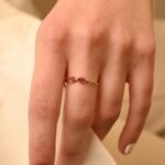 14K Solid Gold Pink Tourmaline Half Eternity Band - Image 7